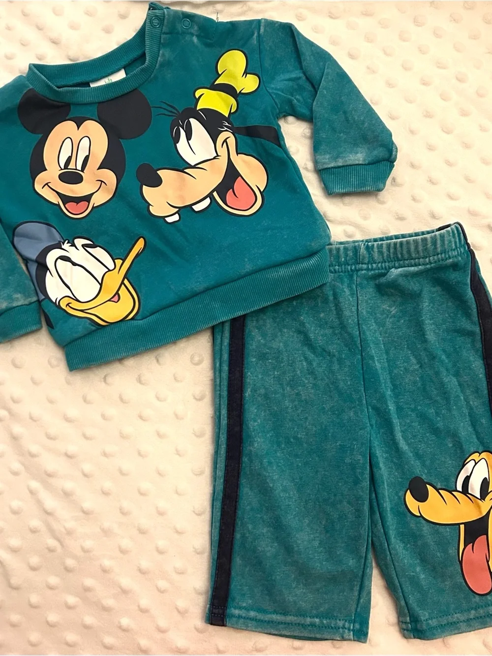 Disney Teal Kids sweat Set with Mickey, Donald & Goofy